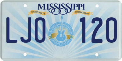 MS license plate LJO120