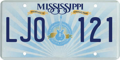 MS license plate LJO121