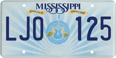 MS license plate LJO125