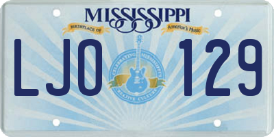 MS license plate LJO129