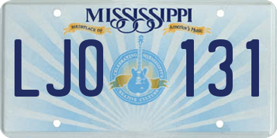 MS license plate LJO131
