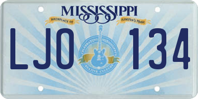 MS license plate LJO134