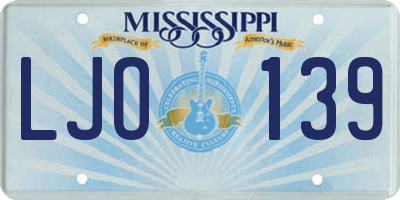 MS license plate LJO139