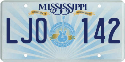 MS license plate LJO142