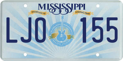 MS license plate LJO155