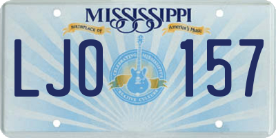 MS license plate LJO157