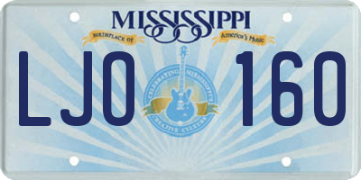 MS license plate LJO160