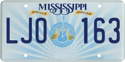 MS license plate LJO163