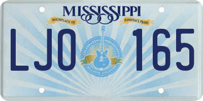 MS license plate LJO165