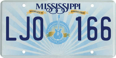 MS license plate LJO166