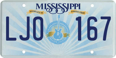 MS license plate LJO167
