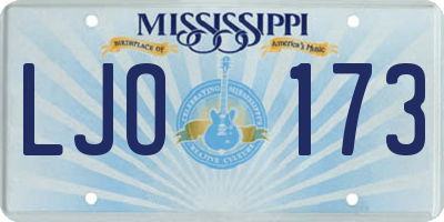 MS license plate LJO173