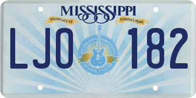 MS license plate LJO182