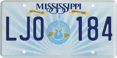 MS license plate LJO184