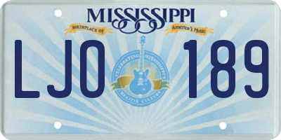 MS license plate LJO189
