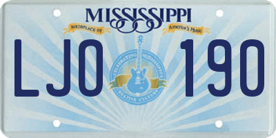 MS license plate LJO190