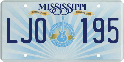 MS license plate LJO195
