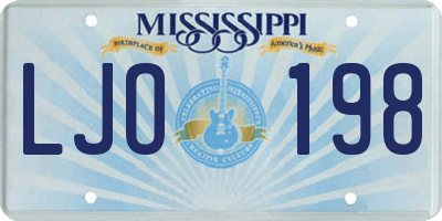 MS license plate LJO198