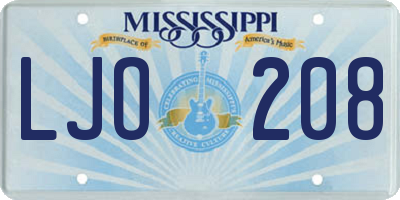 MS license plate LJO208