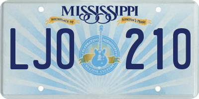 MS license plate LJO210