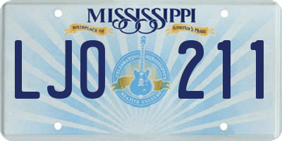 MS license plate LJO211