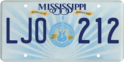 MS license plate LJO212