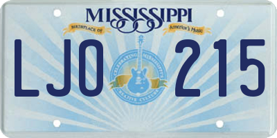 MS license plate LJO215