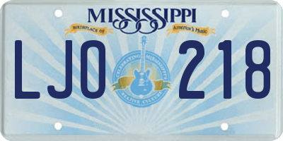 MS license plate LJO218