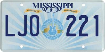 MS license plate LJO221