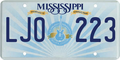 MS license plate LJO223