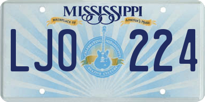 MS license plate LJO224
