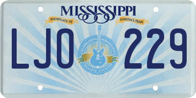 MS license plate LJO229