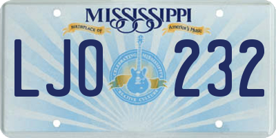 MS license plate LJO232