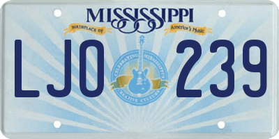 MS license plate LJO239