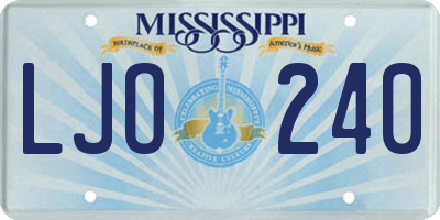 MS license plate LJO240
