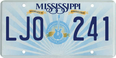 MS license plate LJO241