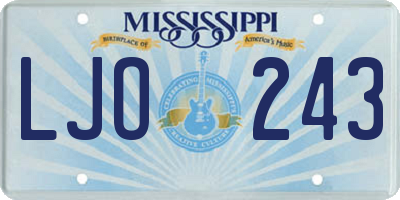 MS license plate LJO243