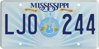 MS license plate LJO244