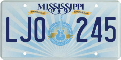 MS license plate LJO245