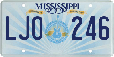 MS license plate LJO246