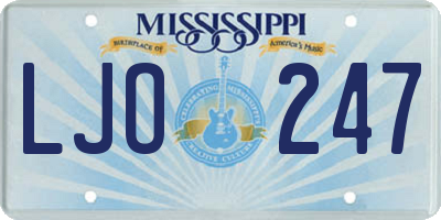 MS license plate LJO247