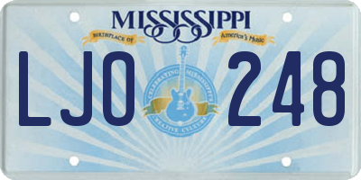 MS license plate LJO248