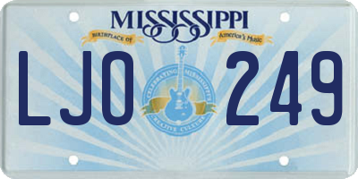 MS license plate LJO249