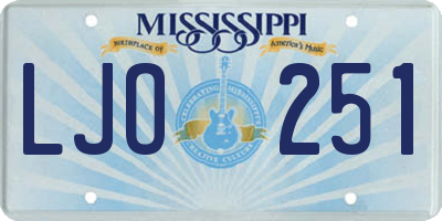 MS license plate LJO251