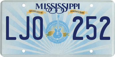 MS license plate LJO252