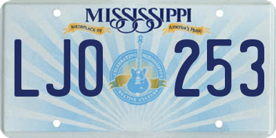 MS license plate LJO253