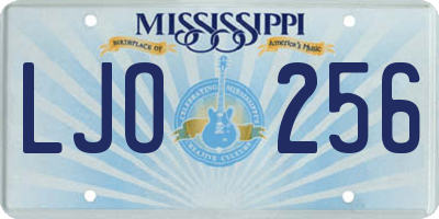 MS license plate LJO256