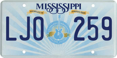 MS license plate LJO259