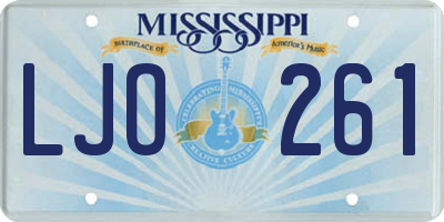 MS license plate LJO261