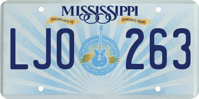 MS license plate LJO263